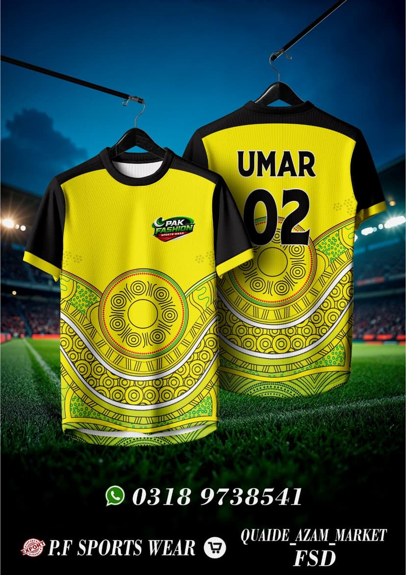 Sports Tee — Yellow African Print