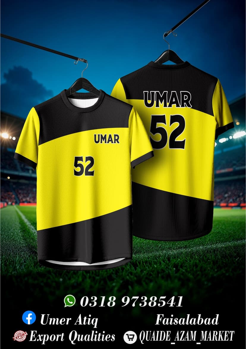 Sports Tee — Yellow & Black Color Block