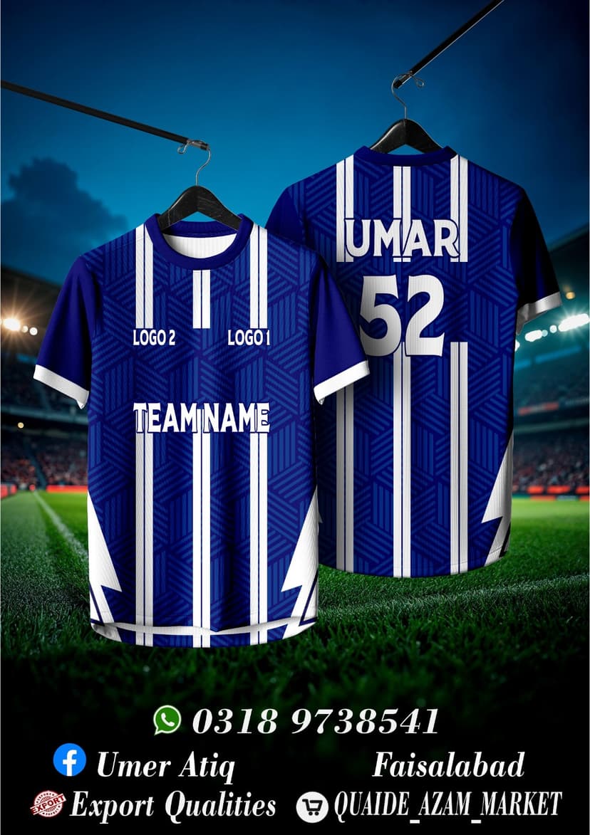 Team Jersey — Navy Blue Striped
