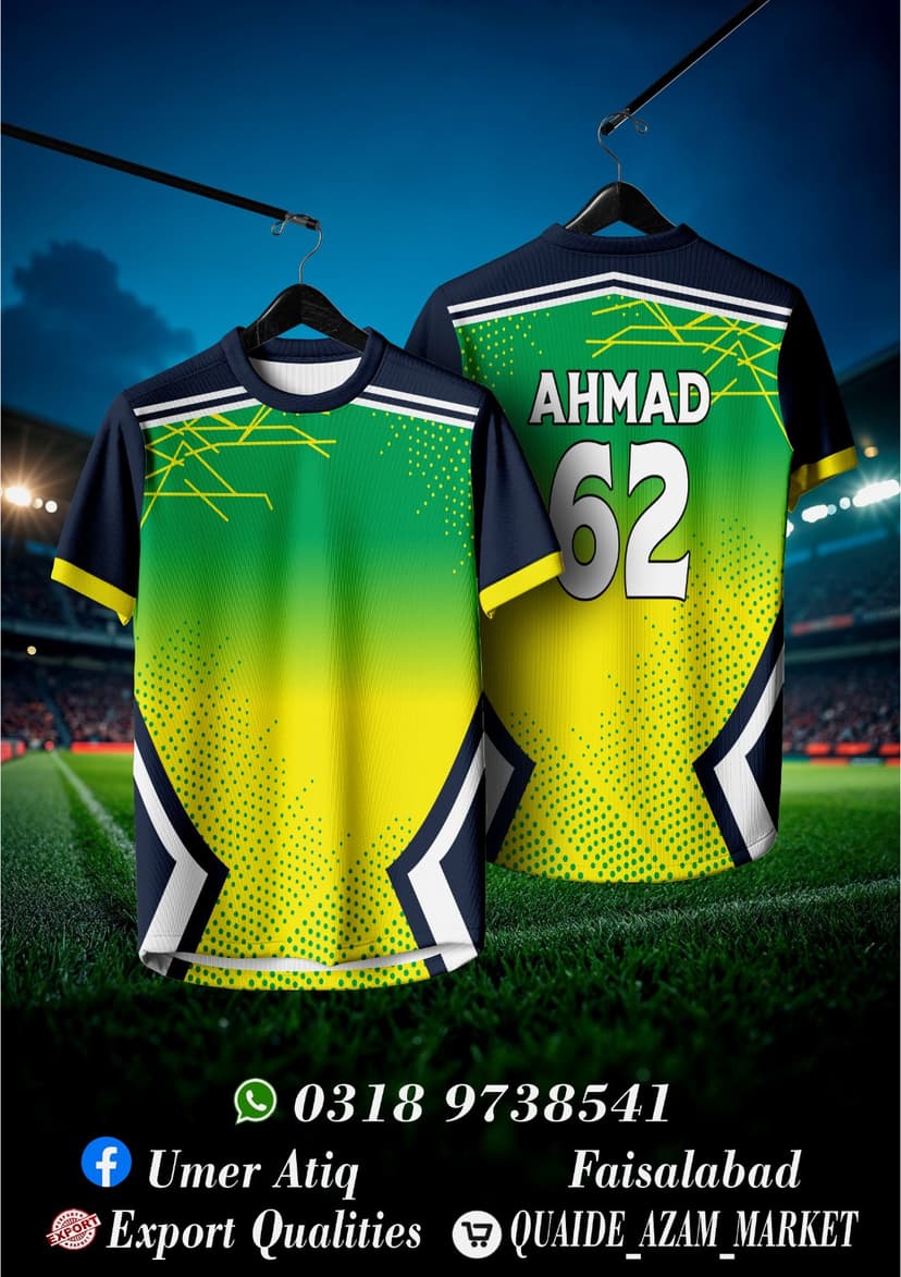 Team Jersey — Green & Yellow Cricket Style