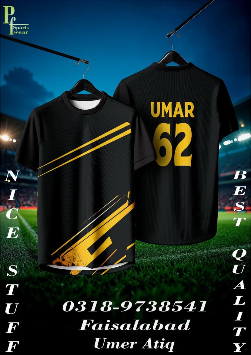 Team Jersey — Black & Gold Diagonal